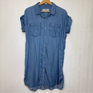 Thread + Supply chambray raw hem dress size M